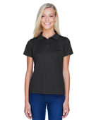 Harriton Ladies' 4 oz. Polytech Polo M315W BLACK Pocket