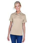 Harriton Ladies' Advantage Snag Protection Plus IL Snap Placket Polo M345W KHAKI Pocket