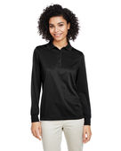 Harriton Ladies' Advantage Snag Protection Plus IL Long Sleeve Polo M348LW BLACK Pocket