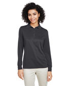 Harriton Ladies' Advantage Snag Protection Plus IL Long Sleeve Polo M348LW DARK CHARCOAL Pocket