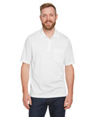 Harriton Men's Advantage Snag Protection Plus IL Pocket Polo M348P WHITE Pocket