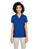Harriton Ladies' Flash Snag Protection Plus IL Colorblock Polo M386W TR ROYAL/ BLACK Pocket