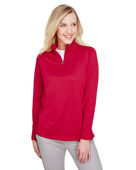 Harriton Ladies' Advantage Snag Protection Plus IL Quarter-Zip M748W RED Pocket