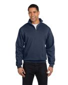 Jerzees Adult 8 oz. NuBlend Quarter-Zip Cadet Collar Sweatshirt 995M VINTAGE HTR NAVY Pocket