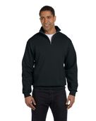 Jerzees Adult 8 oz. NuBlend Quarter-Zip Cadet Collar Sweatshirt 995M BLACK Pocket