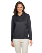 Team 365 Ladies' Zone Performance Long Sleeve Polo TT51LW BLACK Pocket