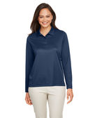 Team 365 Ladies' Zone Performance Long Sleeve Polo TT51LW SPORT DARK NAVY Pocket