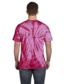 Colortone Tie-Dye Adult 5.4 oz. 100% Cotton Spider T-Shirt CD101 SPIDER PINK Back