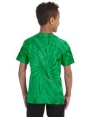Colortone Tie-Dye Youth 5.4 oz. 100% Cotton Spider T-Shirt CD101Y SPIDER KELLY Back