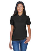 Ultraclub Ladies' Classic Pique Polo 8530 BLACK Pocket