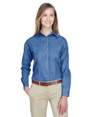 Ultraclub Ladies' Cypress Denim 8966 INDIGO Pocket