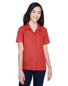 Ultraclub Ladies' Cabana Breeze Camp Shirt 8981 BRICK Pocket