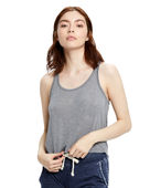 Us Blanks Ladies' Sheer Cropped Racer Tank US510 HEATHER GREY Pocket