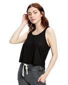 Us Blanks Ladies' Sheer Cropped Racer Tank US510 BLACK Pocket