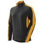 Womens 2-Color Accented, Pocketed, 1/4 Zip Pullover Top BLACK/GOLD Pocket