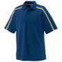 Adult Wicking, 3-Button Polo Shirt NAVY/VEGAS GOLD Pocket