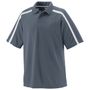 Adult Wicking, 3-Button Polo Shirt GRAPHITE/WHITE Pocket