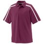 Adult Wicking, 3-Button Polo Shirt MAROON/WHITE Pocket