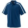 Adult Wicking, 3-Button Polo Shirt NAVY/WHITE Pocket