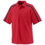 Adult Wicking, 3-Button Polo Shirt RED/BLACK Pocket