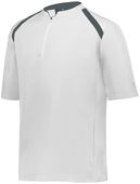 Holloway 1/4 ZIp Clubhouse Pullover 229581 WHITE/GRAPHITE Pocket