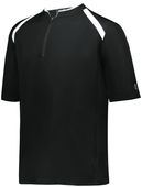 Holloway 1/4 ZIp Clubhouse Pullover 229581 BLACK/WHITE Pocket