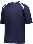 Holloway 1/4 ZIp Clubhouse Pullover 229581 NAVY/WHITE Pocket