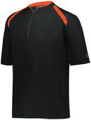 Holloway 1/4 ZIp Clubhouse Pullover 229581 BLACK/ORANGE Pocket