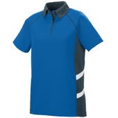 Womens, 2-Color, Vented, Wicking Polo Shirt ROYAL/SLATE/WHITE Pocket