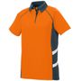 Womens, 2-Color, Vented, Wicking Polo Shirt POWER ORANGE/SLATE/WHITE Pocket