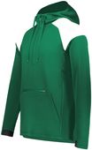 Holloway Adult Limitless 1/4 Zip Hoodie 222584 DARK GREEN/WHITE Pocket