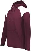 Holloway Adult Limitless 1/4 Zip Hoodie 222584 MAROON/WHITE Pocket