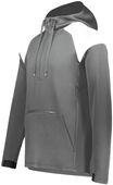 Holloway Adult Limitless 1/4 Zip Hoodie 222584 CARBON/WHITE Pocket