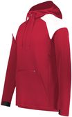 Holloway Adult Limitless 1/4 Zip Hoodie 222584 SCARLET/WHITE Pocket