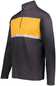 Holloway Adult Prism Bold 1/4 Zip Pullover 222591 BLACK/GOLD Pocket