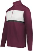 Holloway Adult Prism Bold 1/4 Zip Pullover 222591 MAROON/WHITE Pocket