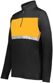 Holloway Ladies Prism Bold 1/4 Zip Pullover 222791 BLACK/GOLD Pocket