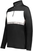 Holloway Ladies Prism Bold 1/4 Zip Pullover 222791 BLACK/WHITE Pocket