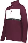 Holloway Ladies Prism Bold 1/4 Zip Pullover 222791 MAROON/WHITE Pocket