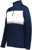 Holloway Ladies Prism Bold 1/4 Zip Pullover 222791 NAVY/WHITE Pocket