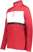 Holloway Ladies Prism Bold 1/4 Zip Pullover 222791 SCARLET/WHITE Pocket
