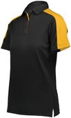 Augusta Ladies Bi-Color Vital Polo 5029 BLACK/GOLD Pocket