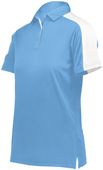Augusta Ladies Bi-Color Vital Polo 5029 COLUMBIA BLUE/WHITE Pocket