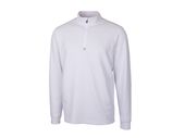 Cutter & Buck Mens Traverse Stretch Quarter Zip Pullover MCK00067 WHITE Pocket