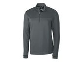 Cutter & Buck Mens Traverse Stripe Quarter Zip Pullover MCK00088 ELEMENTAL GREY Pocket