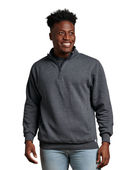 Russell Athletic Unisex Dri-Power Quarter-Zip Fleece 1Z4HBM BLACK HEATHER Pocket