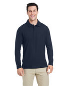 Core 365 Men's Fusion Chromasoft Long-Sleeve Pique Polo CE112L CLASSIC NAVY Pocket
