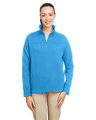Nautica Ladies' Anchor Quarter-Zip Pullover N17397 AZURE BLUE Pocket