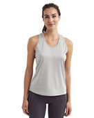 Ladies' Tridri Venus Knot-Back Yoga Tank TD042 SILVER MELANGE Pocket
