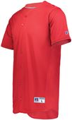Russell Five Tool Full-Button Front Baseball Jersey 235JMM TRUE RED Pocket